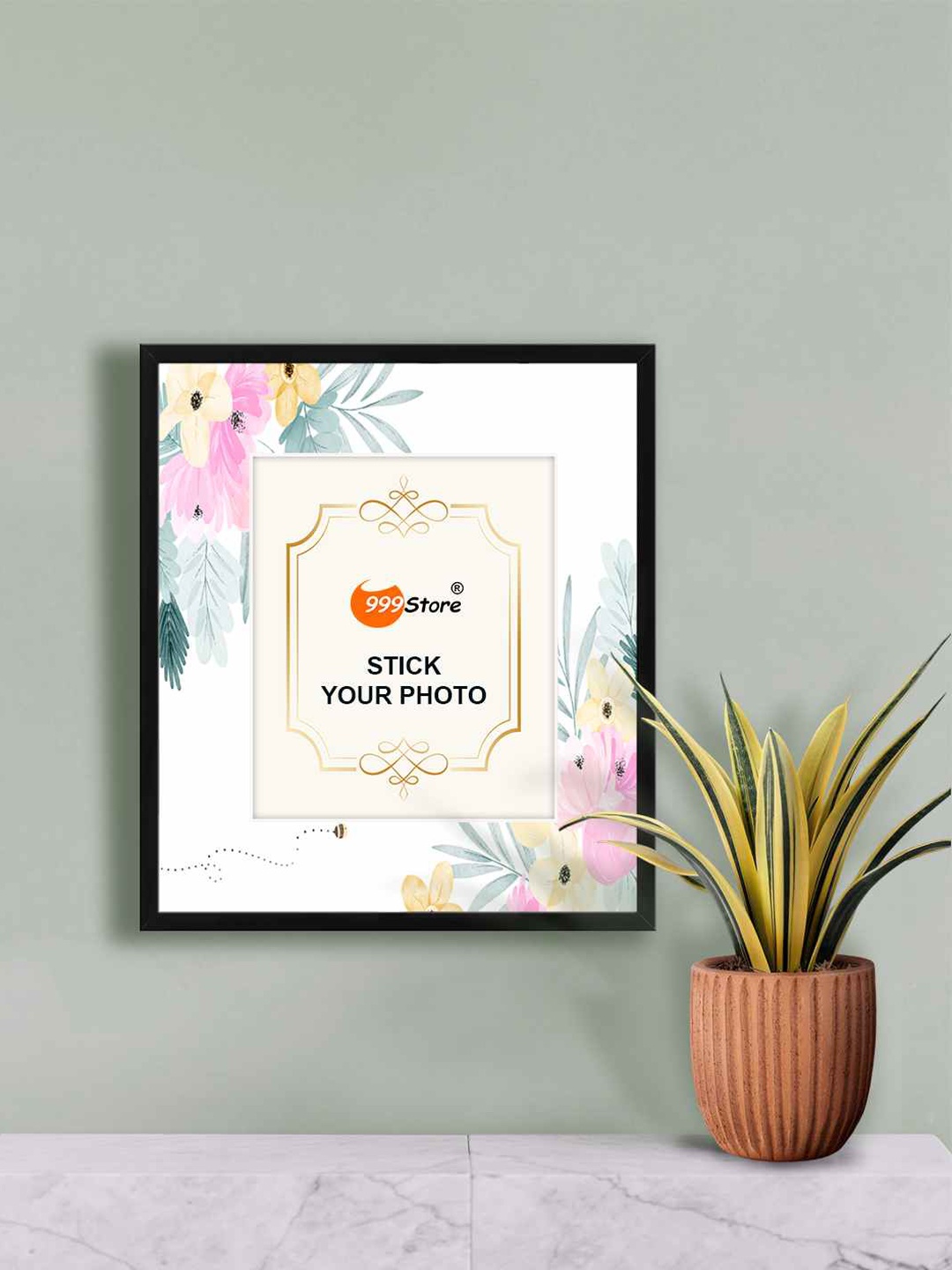 

999Store White & Purple Daisy Flower Printed Wall Photo Frame