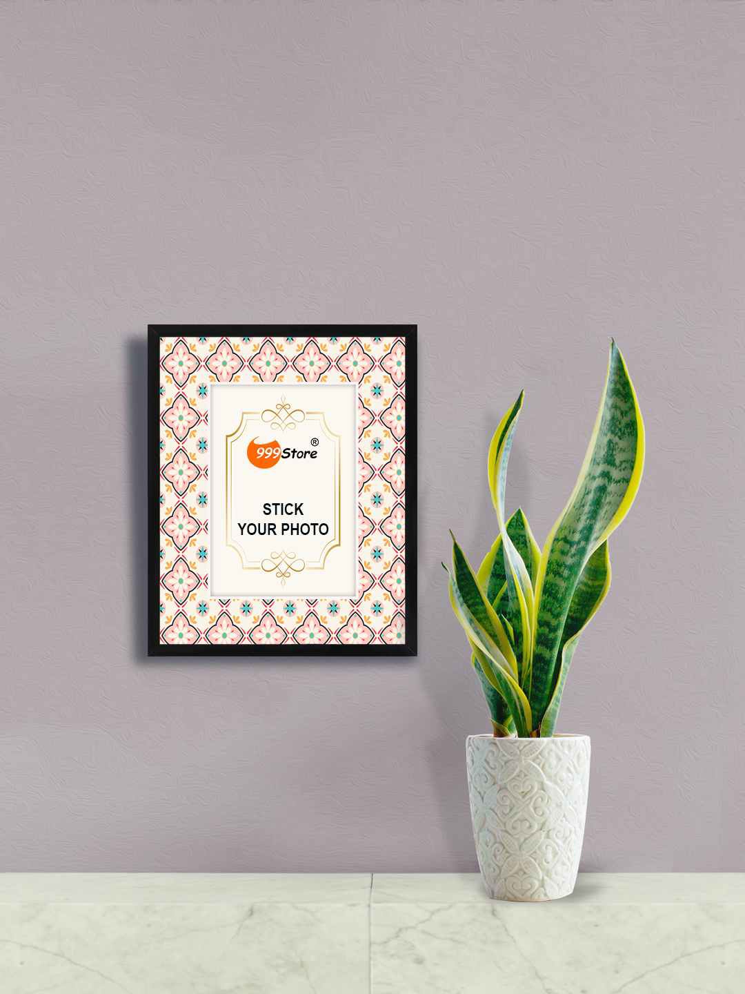

999Store Pink & Blue Floral Printed Wall Hanging Photo Frame
