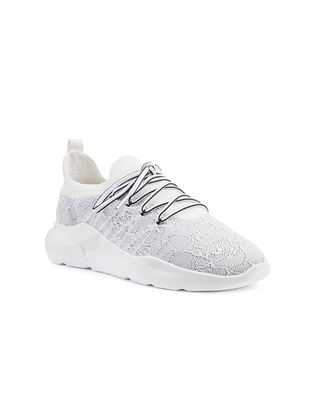 

FREESOUL Women FREEDO LACE Woven Design Textile Basics Sneakers, White