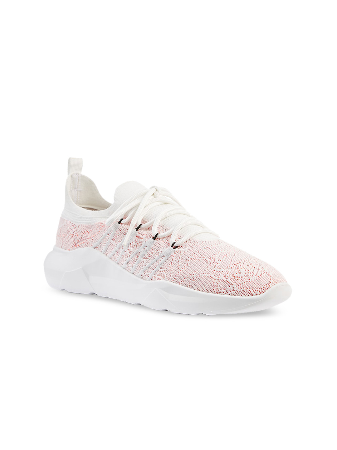 

FREESOUL Women FREEDO LACE Woven Design Textile Basics Sneakers, White