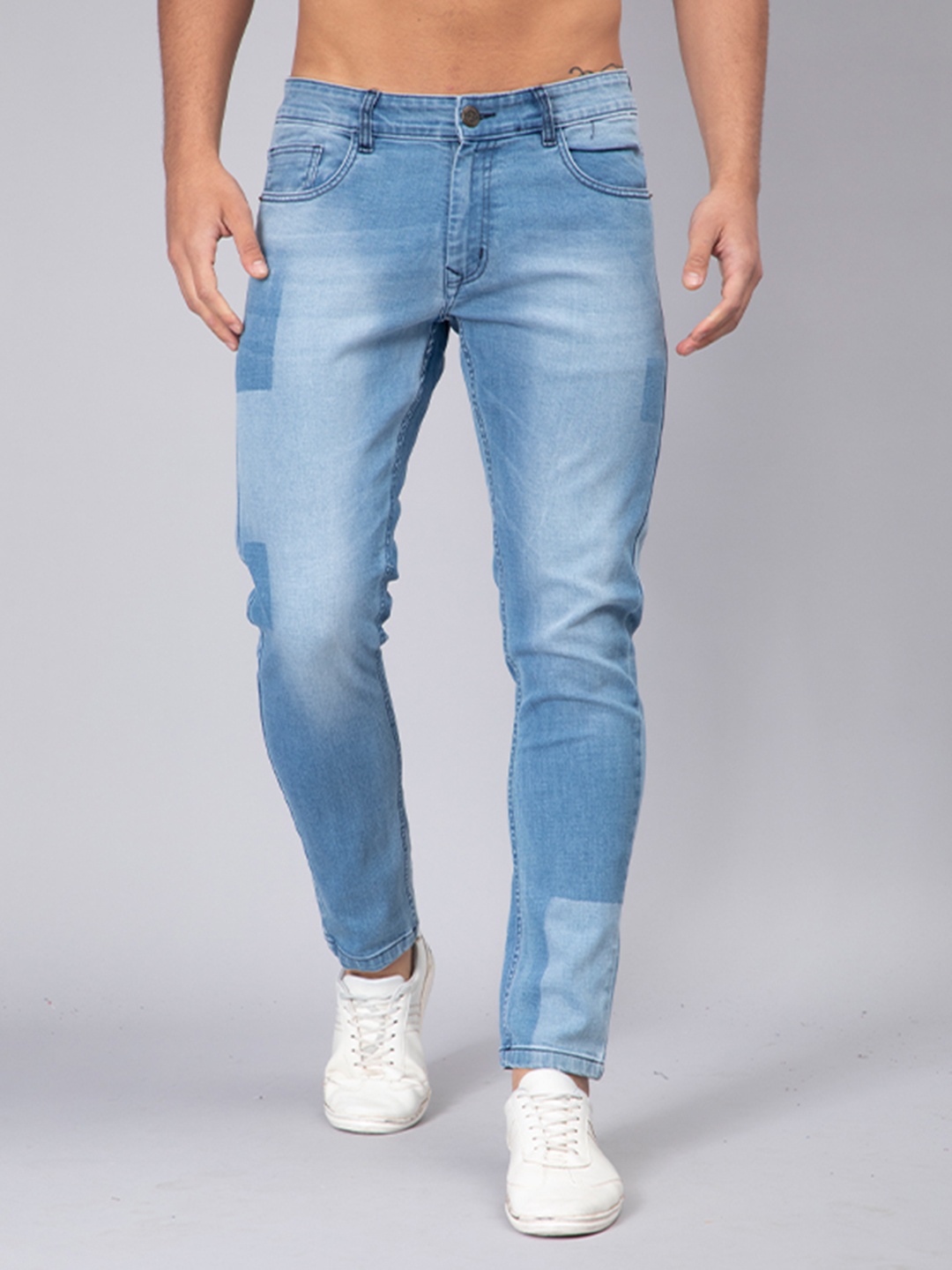 

PEPLOS Men Clean Look Heavy Fade Whiskers and chevrons Stretchable Jeans, Blue