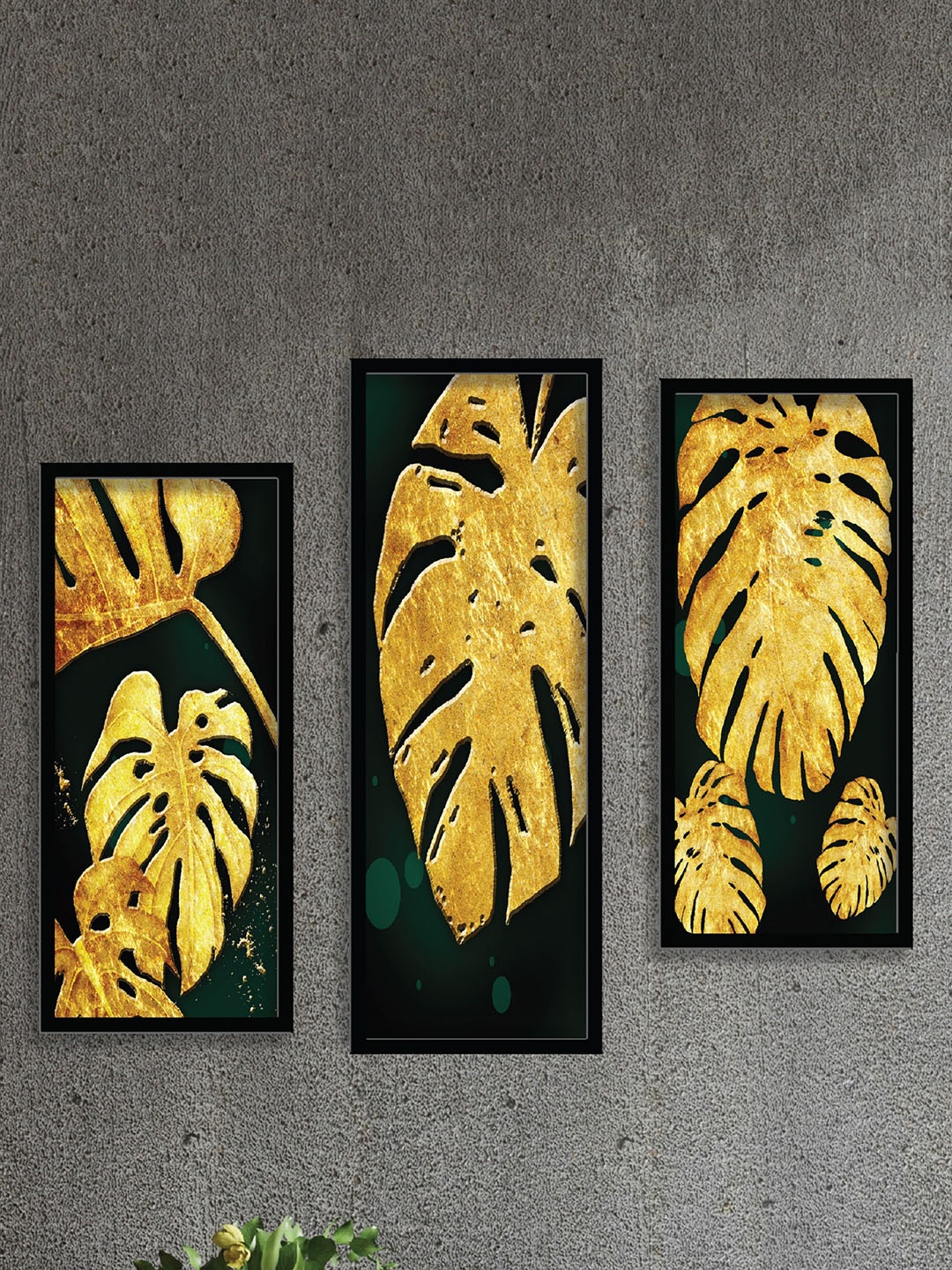 

SAF Yellow & Green 3 Pieces Motivational Quotes Painting Wall Art