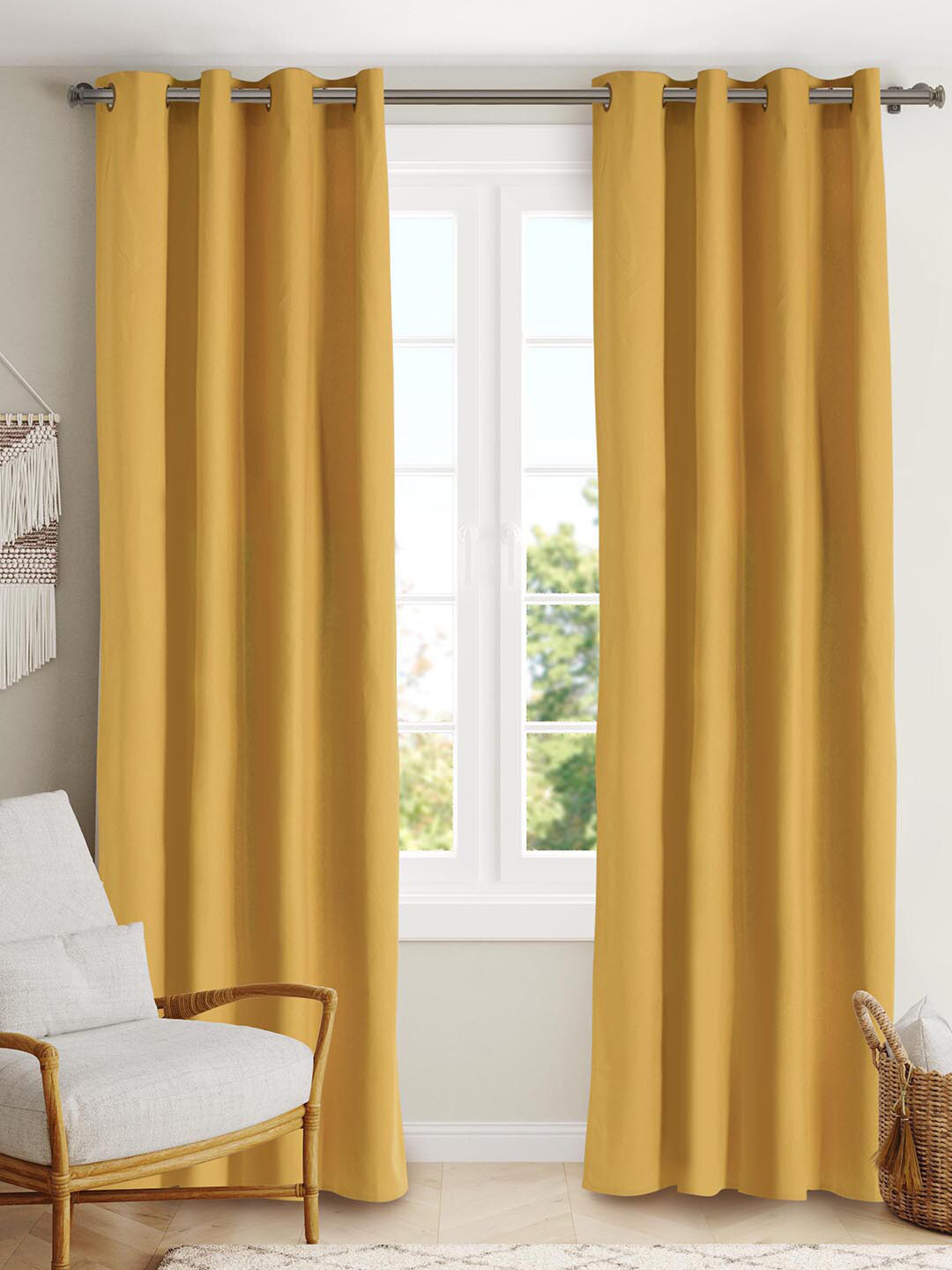 

BLANC9 Mustard 2 Pieces Door Curtains