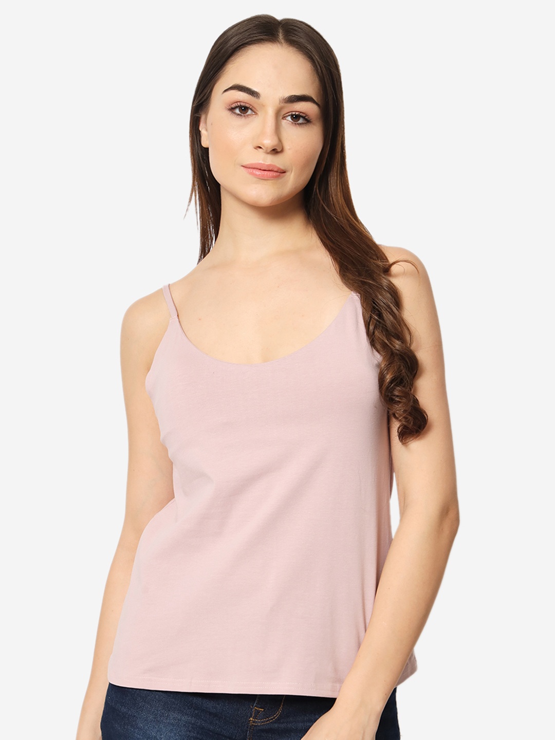 

Beau Design Scoop Neck Cotton Camisole, Pink