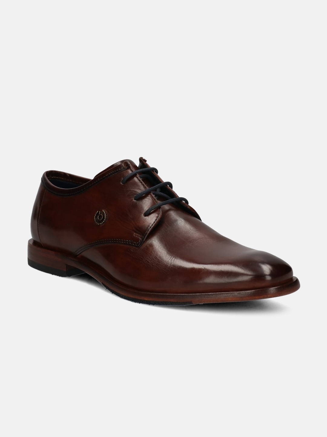 

Bugatti Men Mansueto Flex Dark Brown Leather Formal Derby Shoes