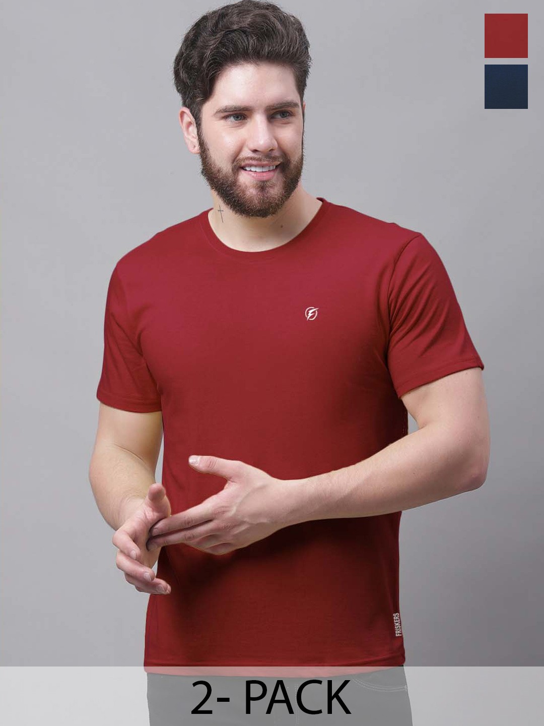 

Friskers Men Maroon 2 Pockets Slim Fit T-shirt