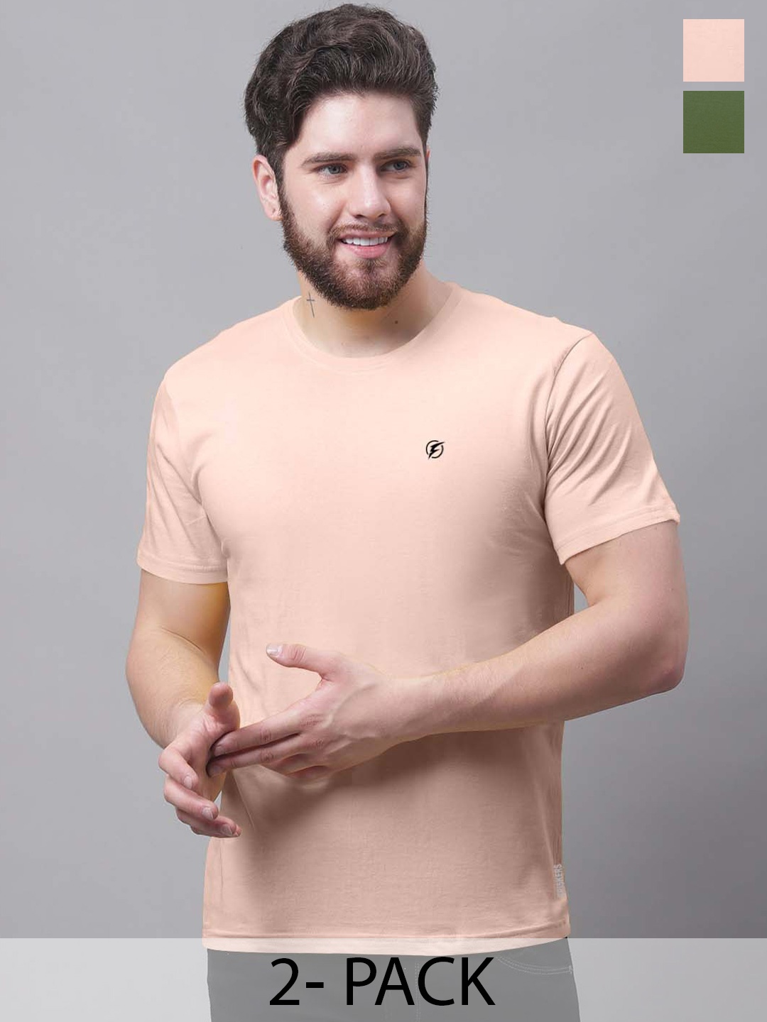 

Friskers Men Coral 2 V-Neck Pockets Slim Fit T-shirt