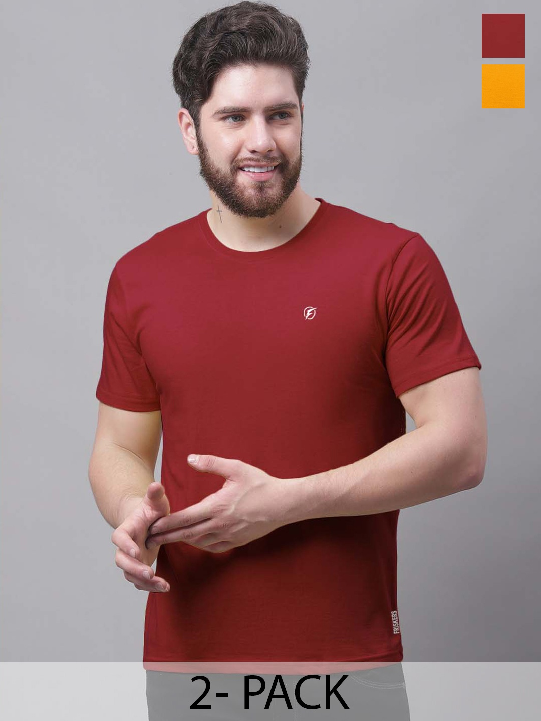 

Friskers Men Maroon 2 Pockets Slim Fit T-shirt