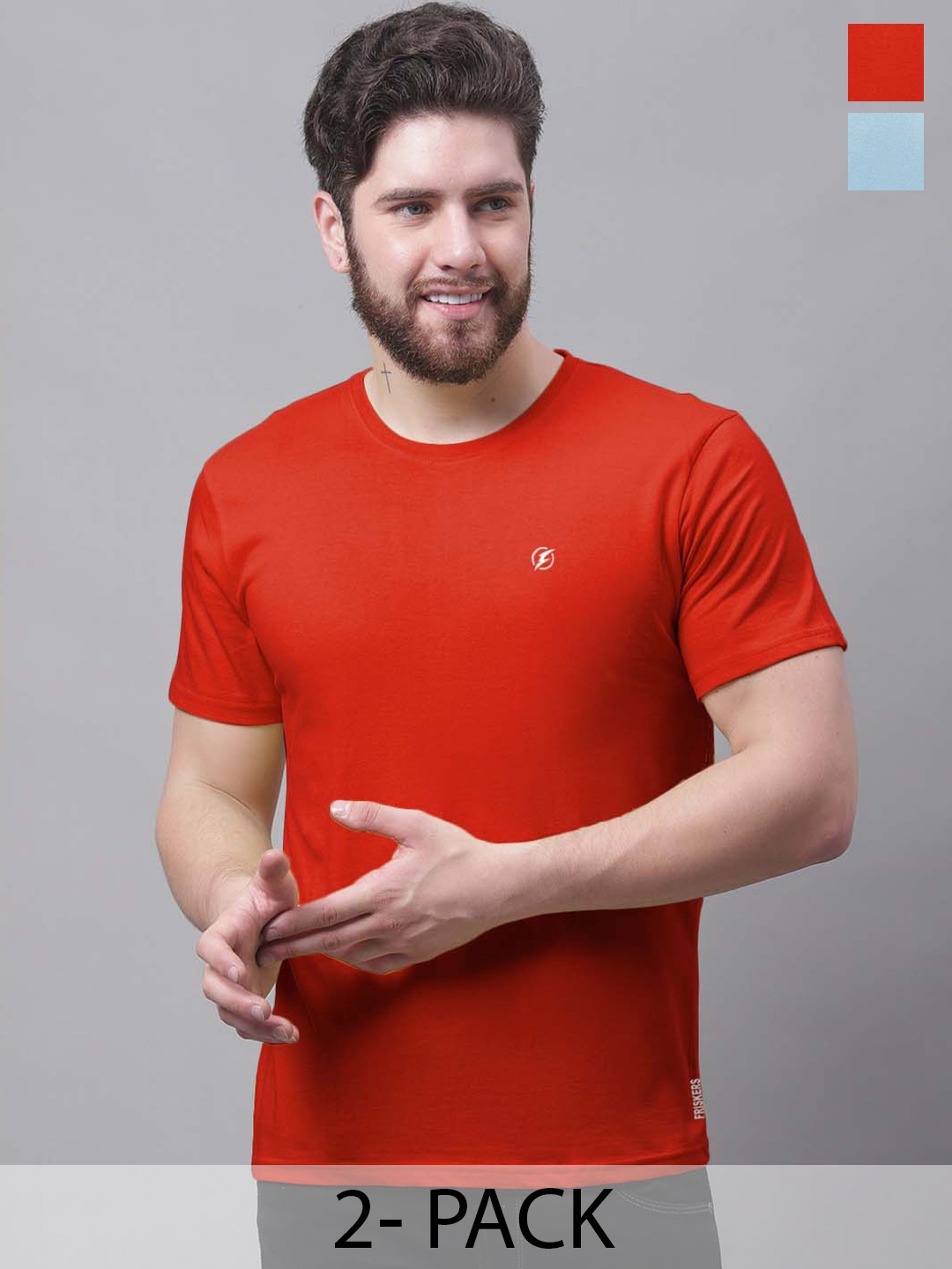 

Friskers Men Red 2 Pockets Slim Fit T-shirt