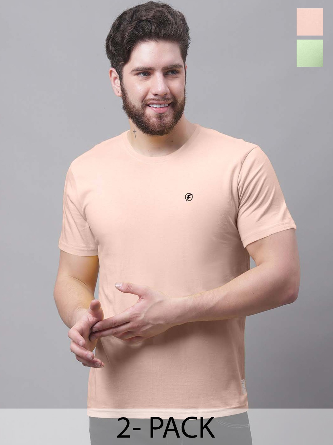 

Friskers Men Coral 2 V-Neck Pockets Slim Fit T-shirt