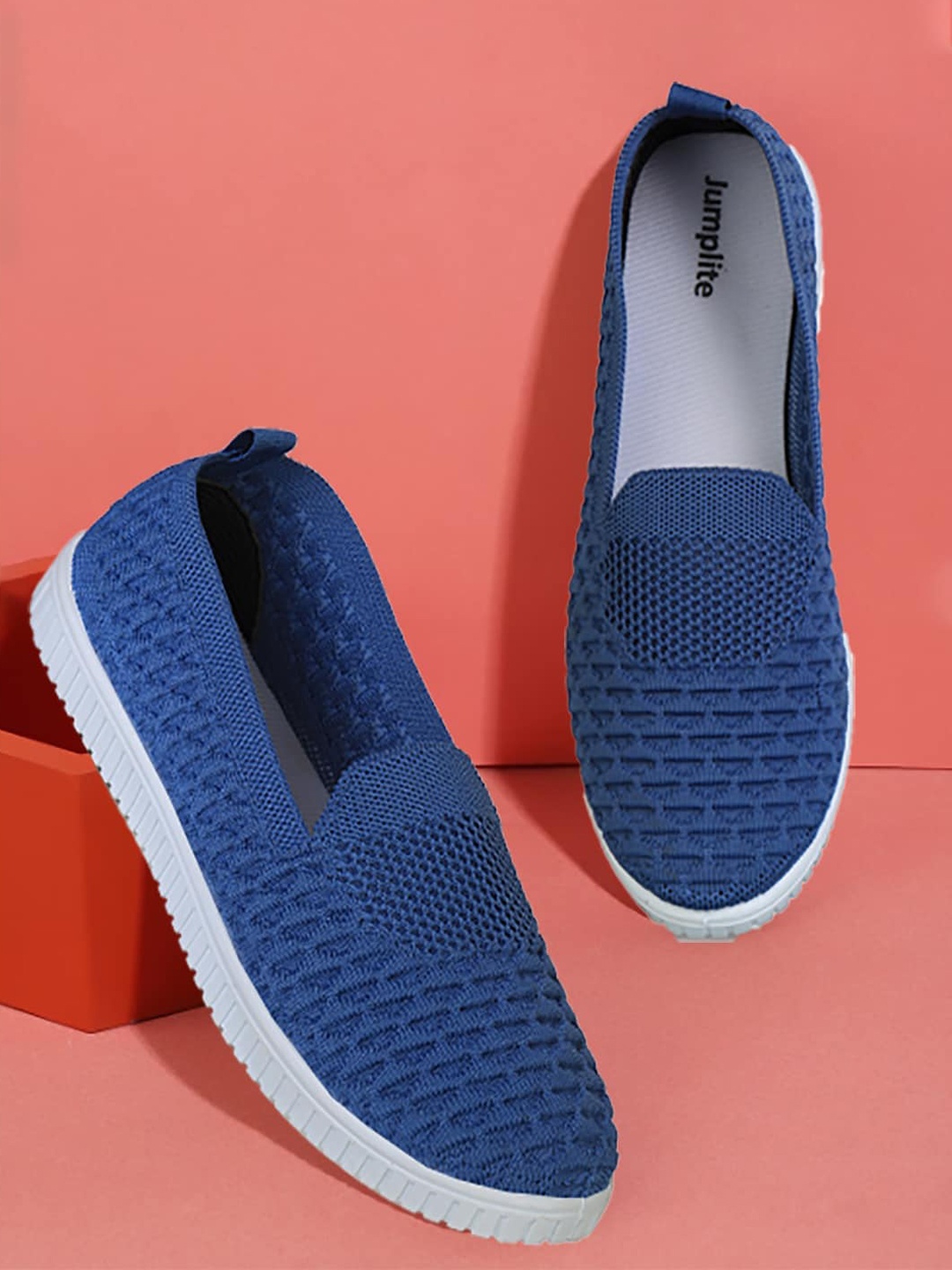 

JUMPLITE Women Woven Design Slip On Sneakers, Blue