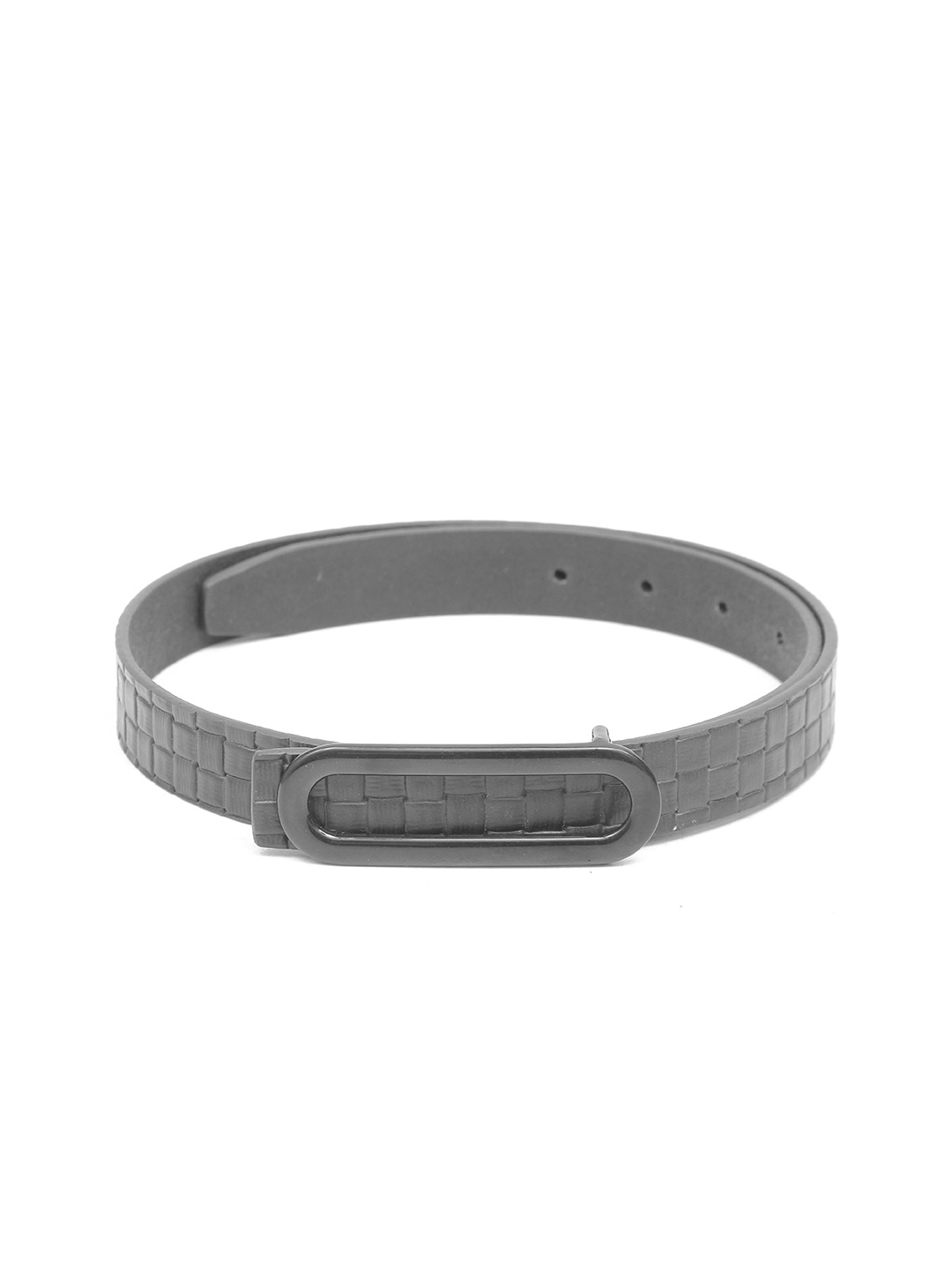 

Calvadoss Girls Textured Leather Slim Belt, Black