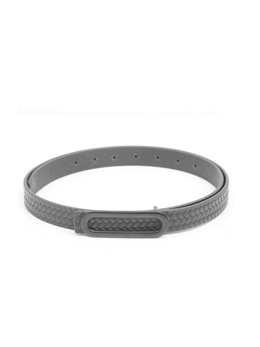 

Calvadoss Girls Textured Leather Slim Belt, Black