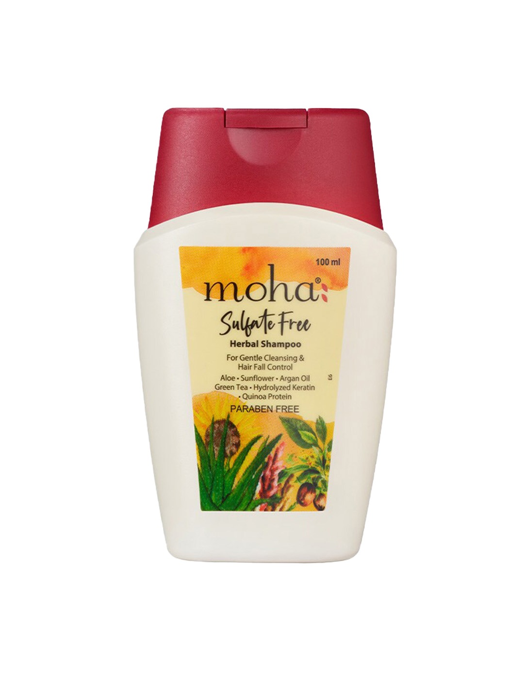 

moha Sulfate-Free Herbal Shampoo for Gentle Cleansing & Hair Fall Control - 100ml, White