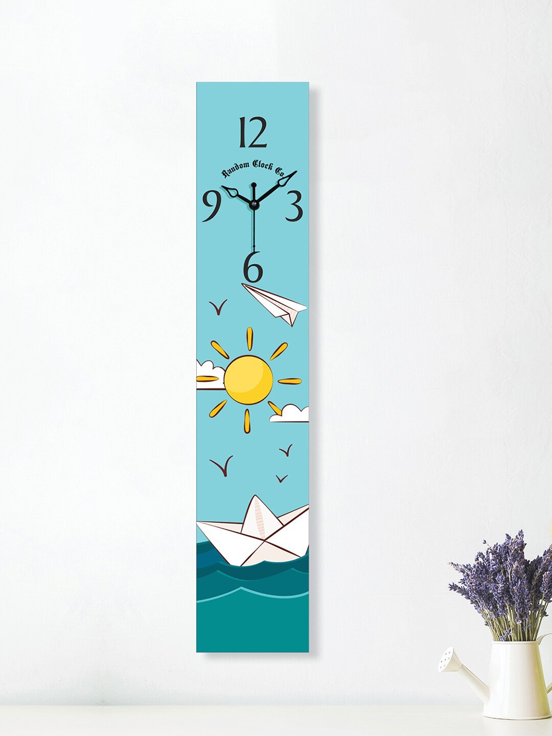 

RANDOM Blue Beach Art Beach Art Printed Contemporary Rectangle Wall Clock