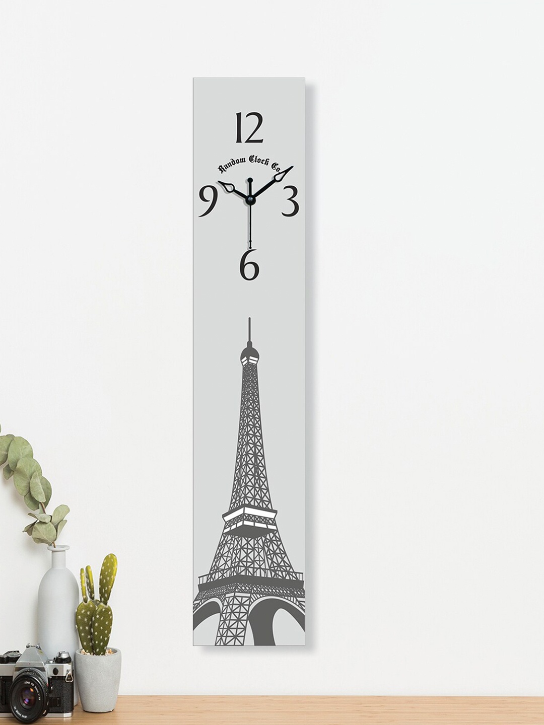 

RANDOM Grey Eiffel Tower Printed Contemporary Rectangle Wall Clock