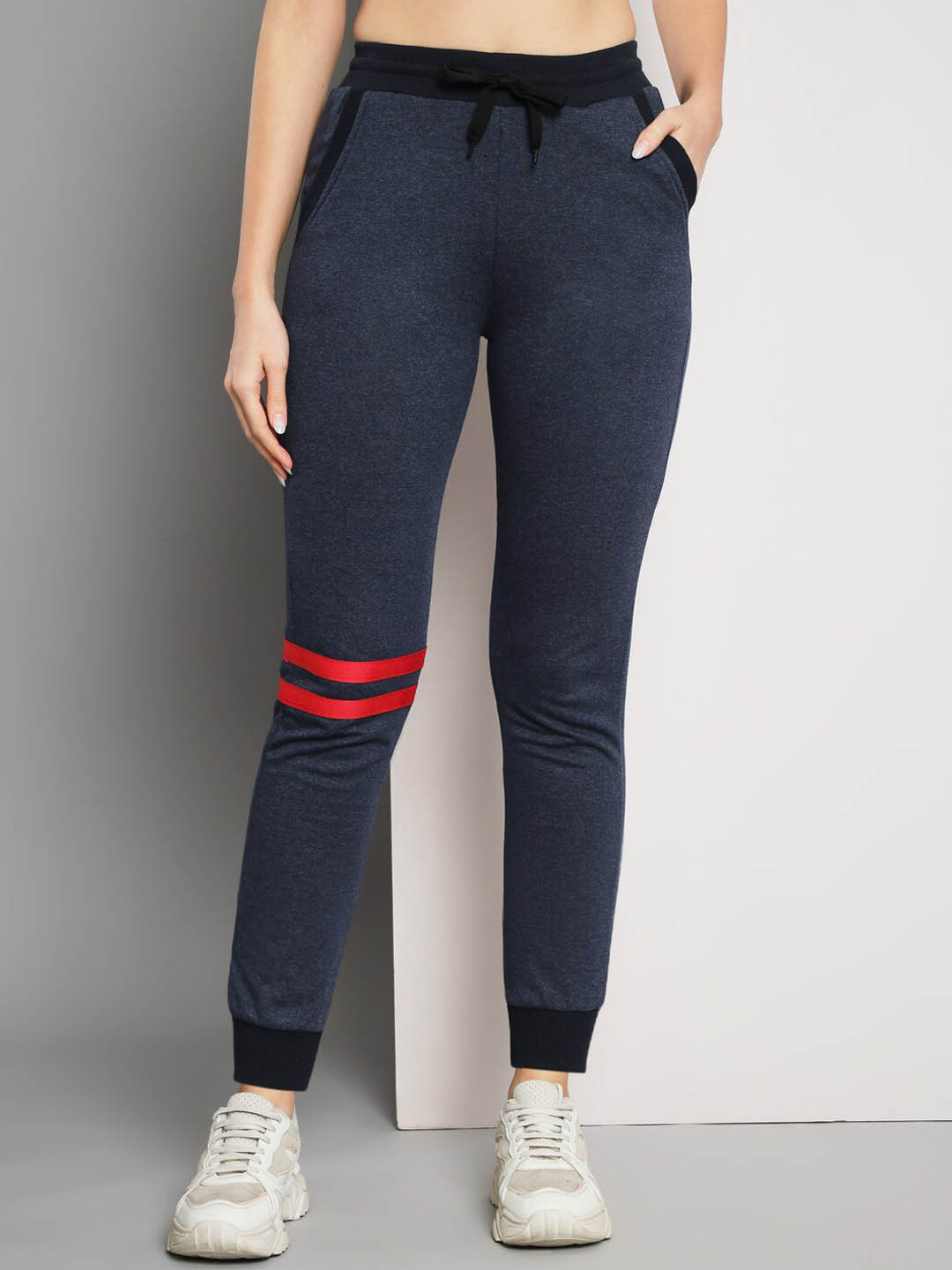 

Q-rious Women Pure Cotton Joggers, Navy blue