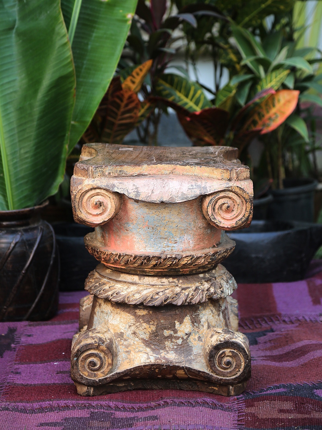

Amoliconcepts Revive Rust Brown Mewar Box with Elephant Legs Showpiece