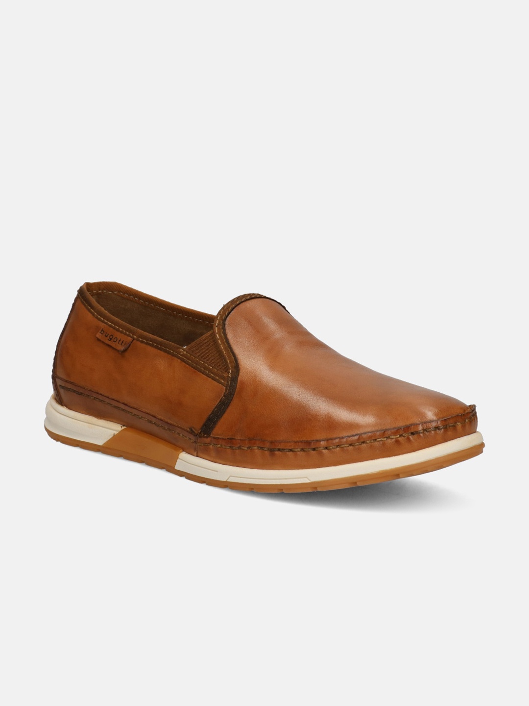 

Bugatti Stowe Men Leather Slip-On Sneakers, Brown