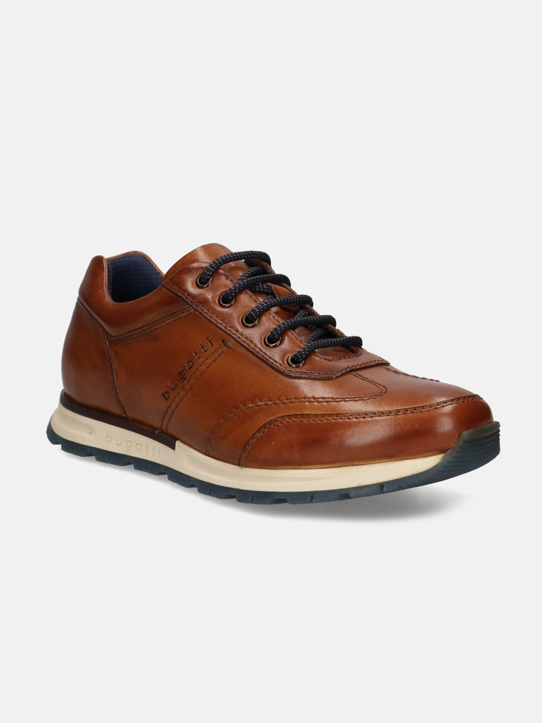 

Bugatti Stranger Men Solid Leather Sneakers, Brown