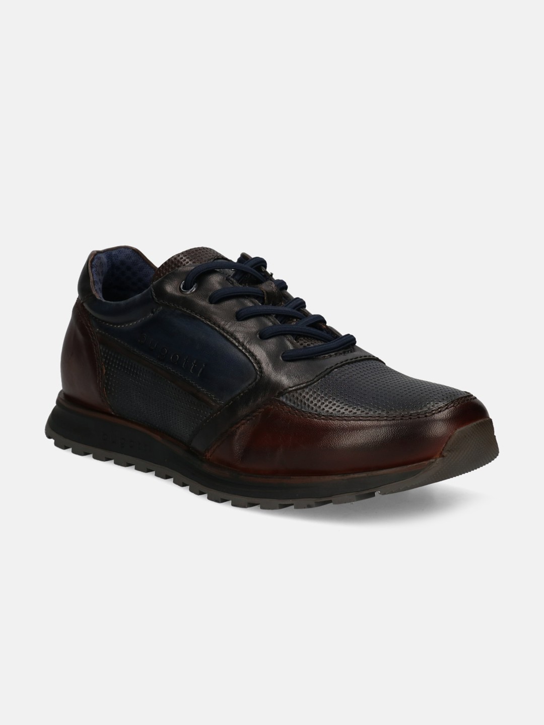 

Bugatti Cirino Men Textured Leather Trekking Shoes, Brown