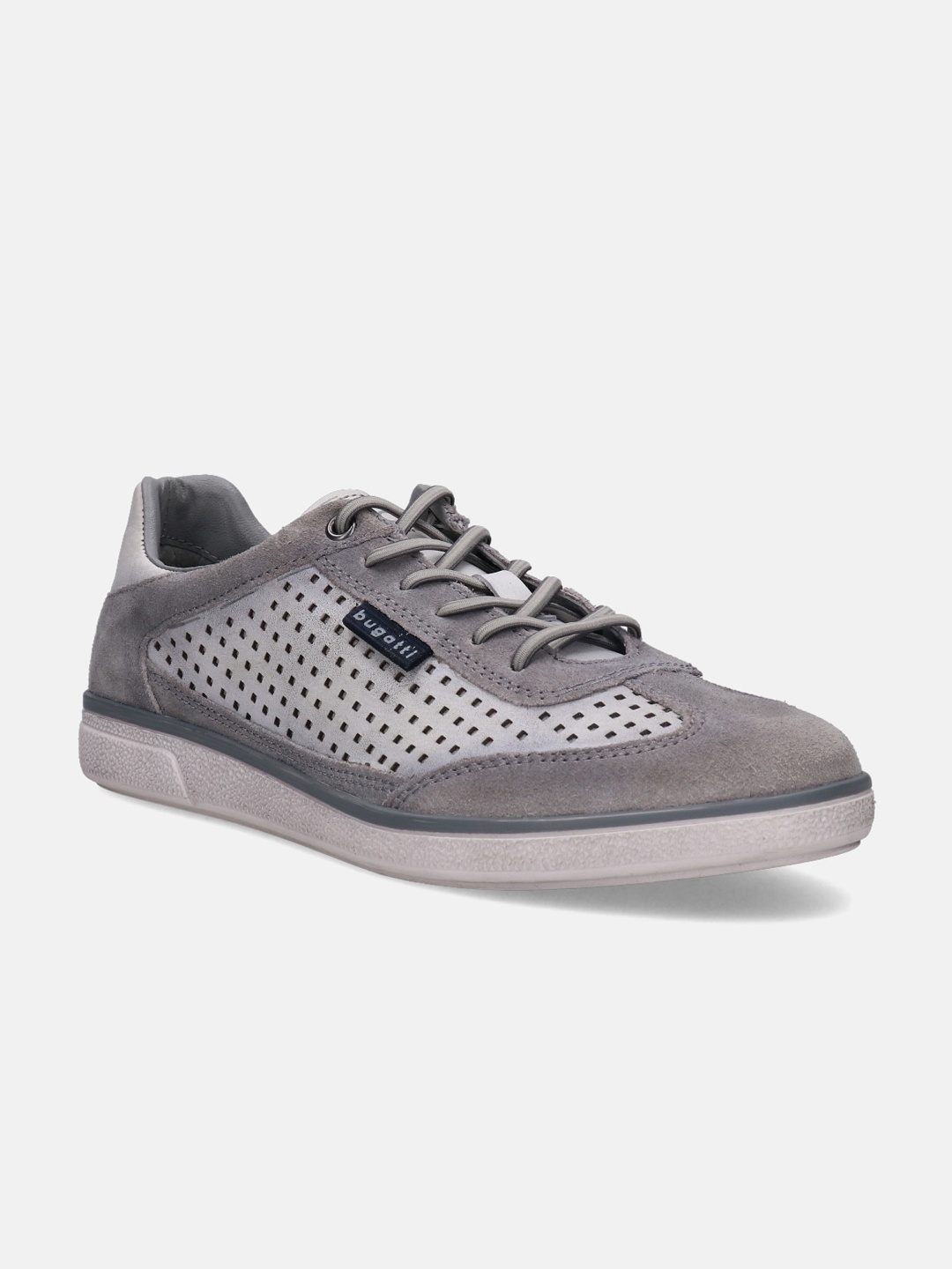 

Bugatti Men Carmelo Grey & Off White Suede Leather Sneakers