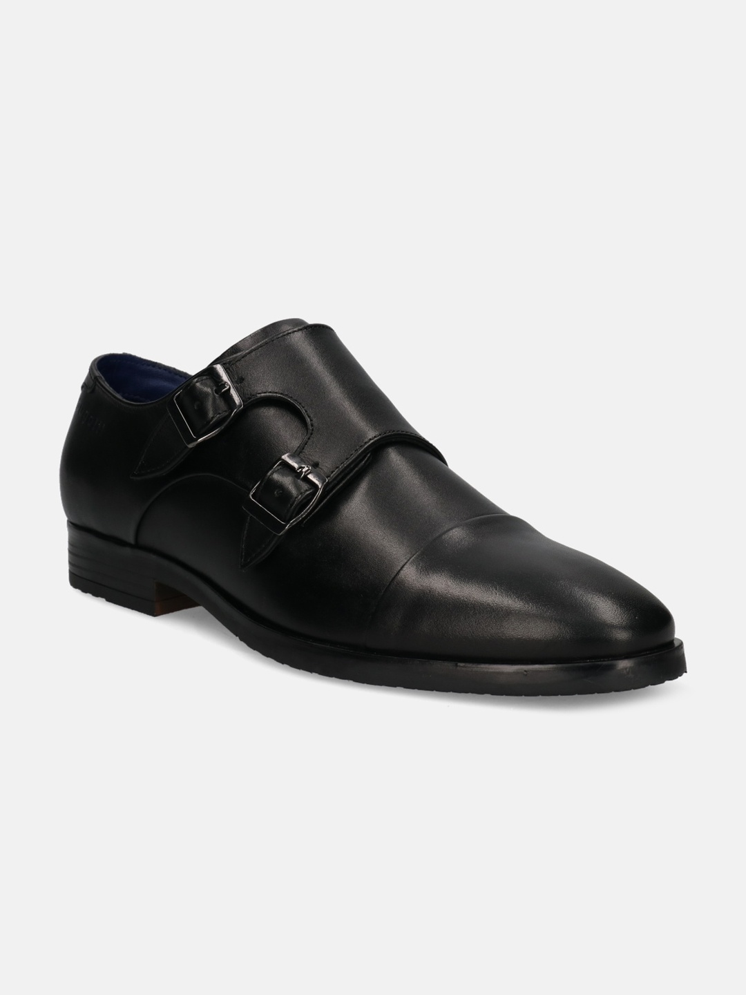 

Bugatti Lanzo Men Solid Leather Monks, Black