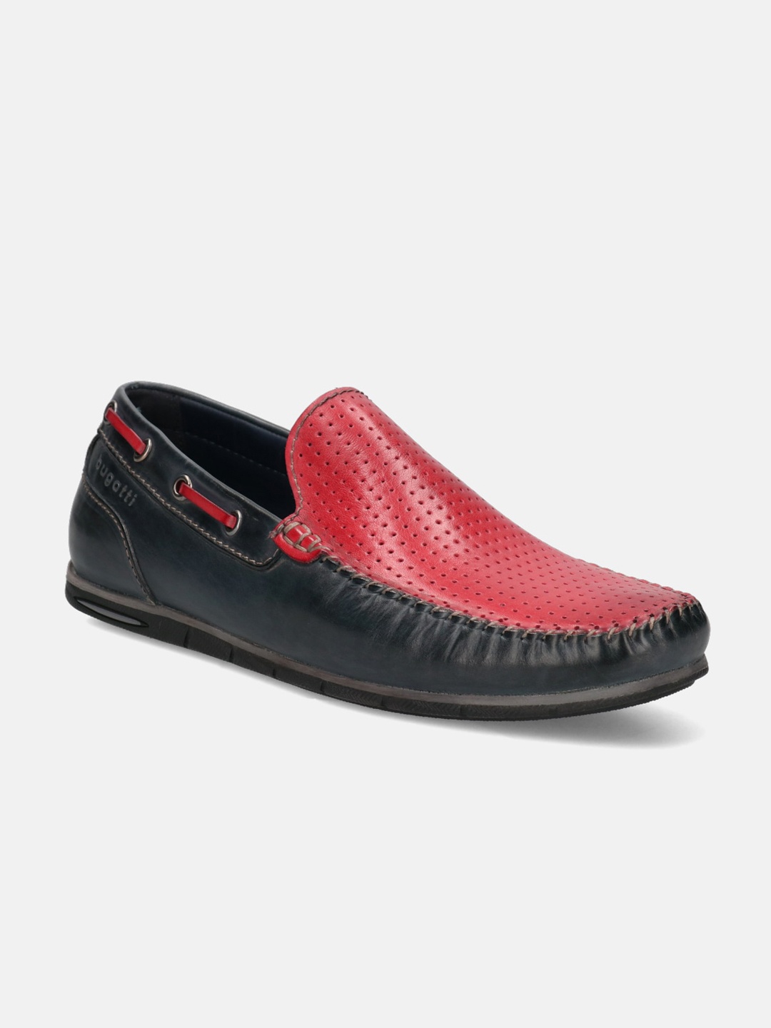 

Bugatti Chesley Men Perforations Leather Loafers, Blue