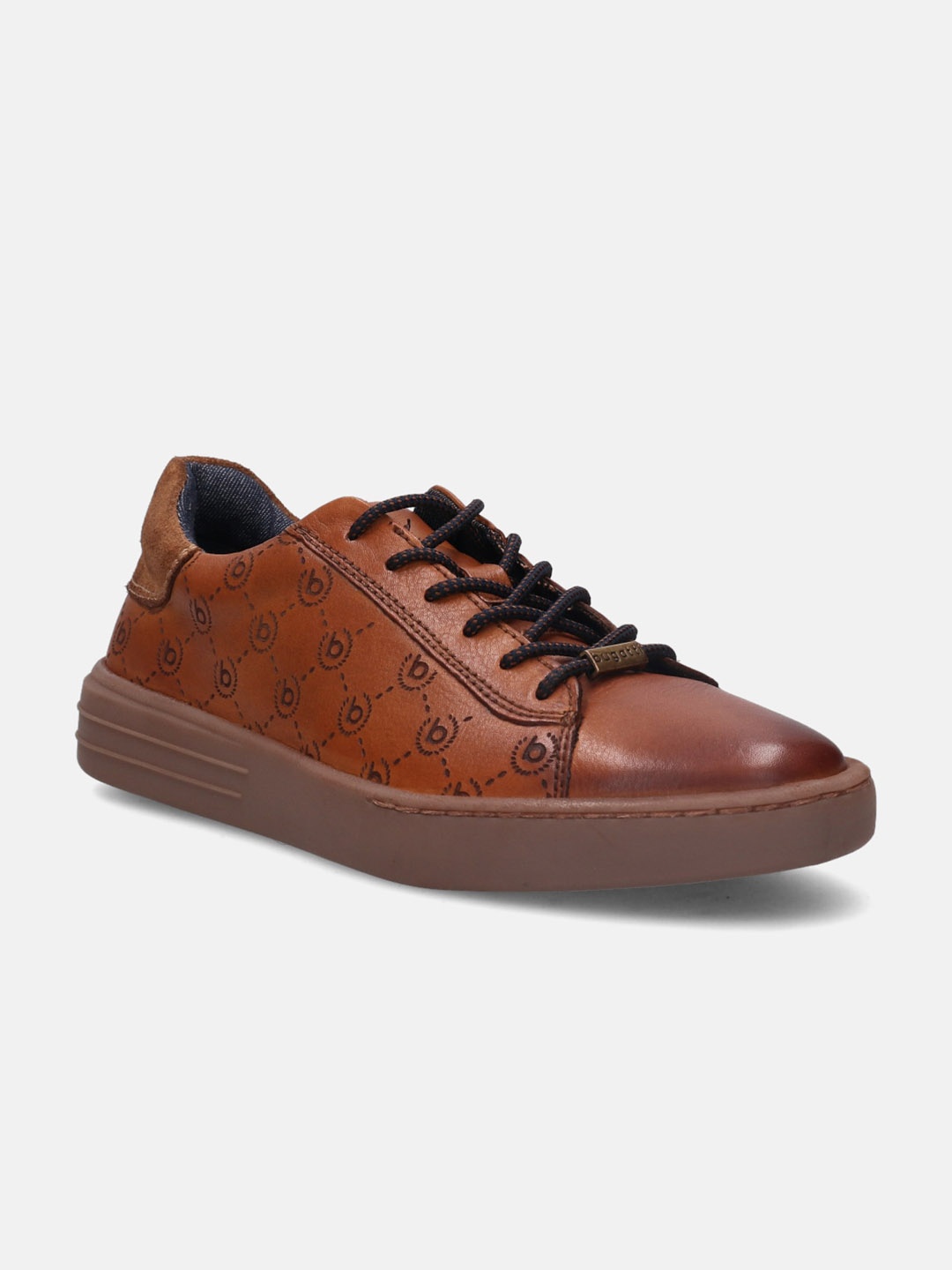 

Bugatti Gumero Men Printed Leather Sneakers, Brown