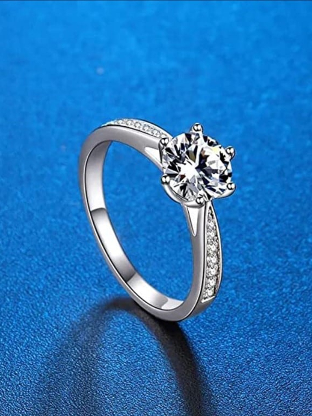 

VIEN Silver-Plated & CZ-Studded Adjustable Ring