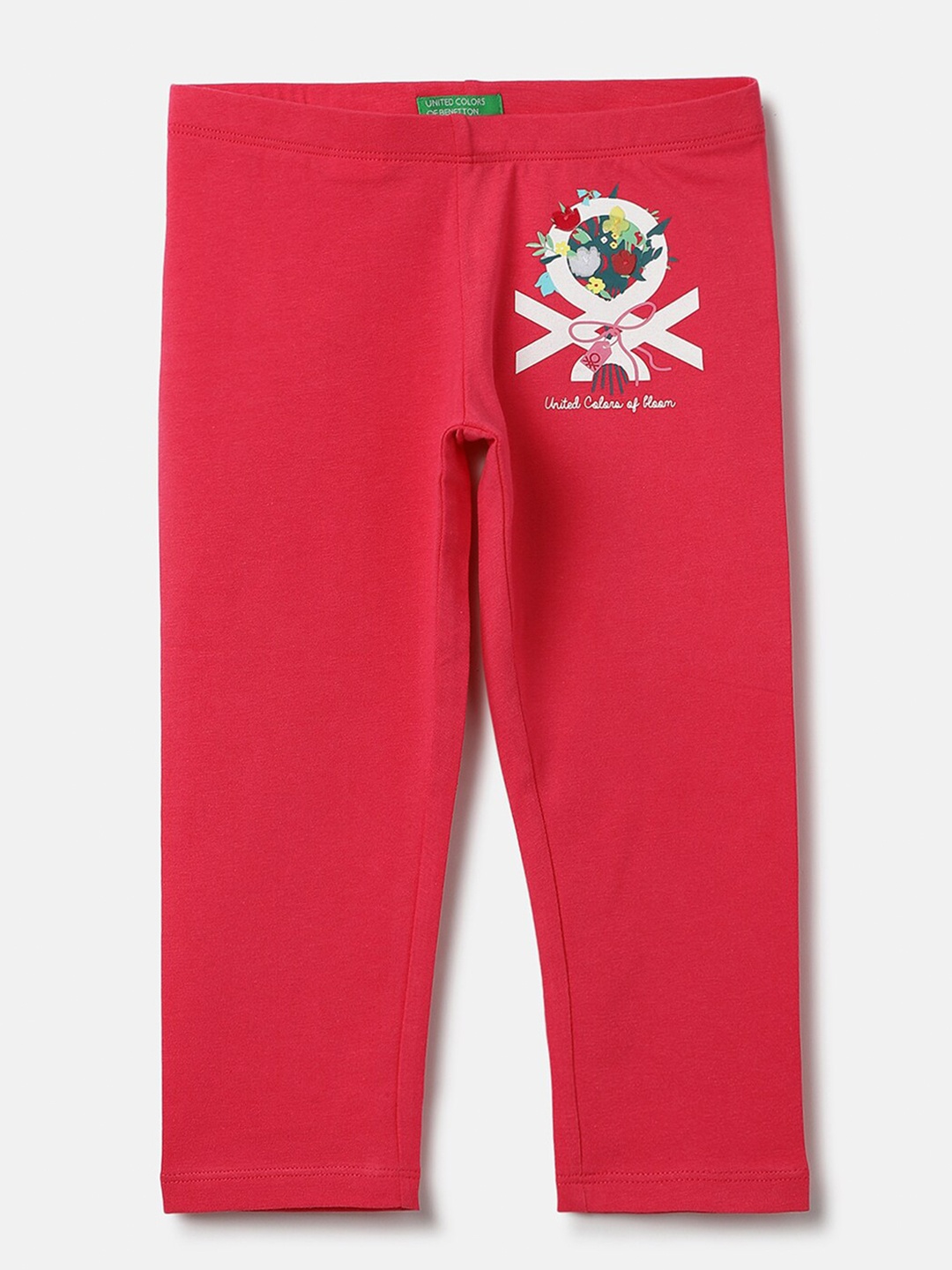 

United Colors of Benetton Girls Printed Regular Fit Capris, Red