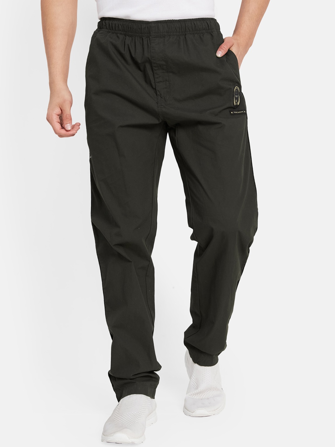 

Octave Men Mid-Rise Cotton Track Pants, Olive