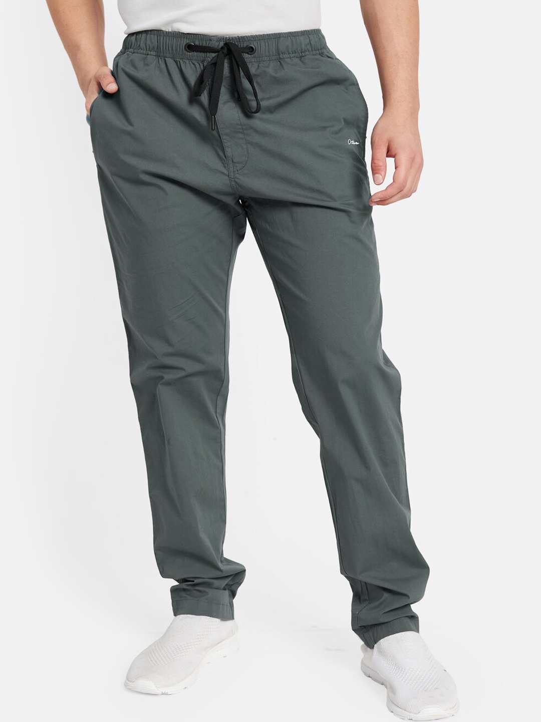 

Octave Men Mid-Rise Cotton Track Pants, Grey