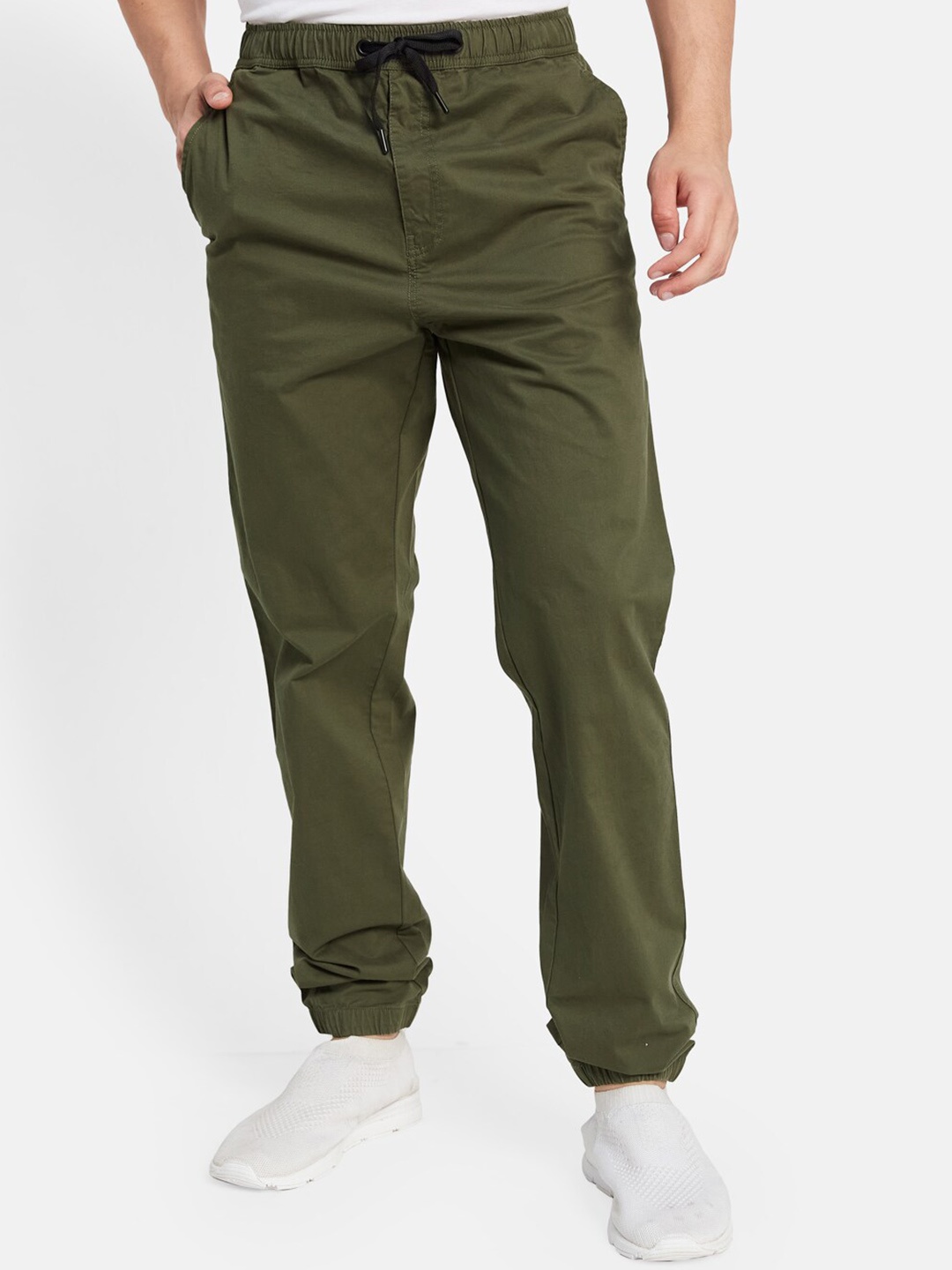 

Octave Men Mid-Rise Cotton Joggers, Olive