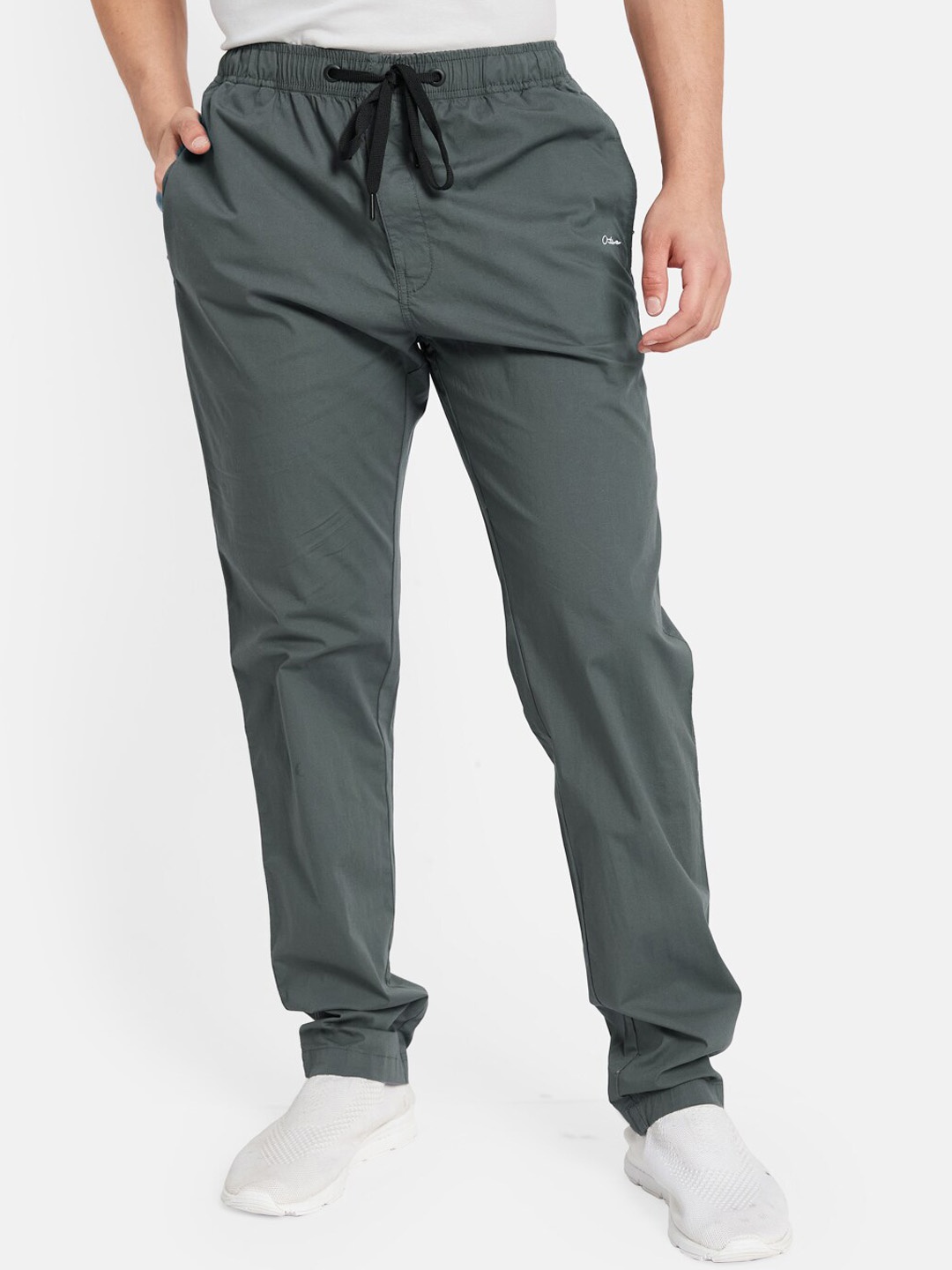 

Octave Men Mid-Rise Cotton Track Pants, Grey