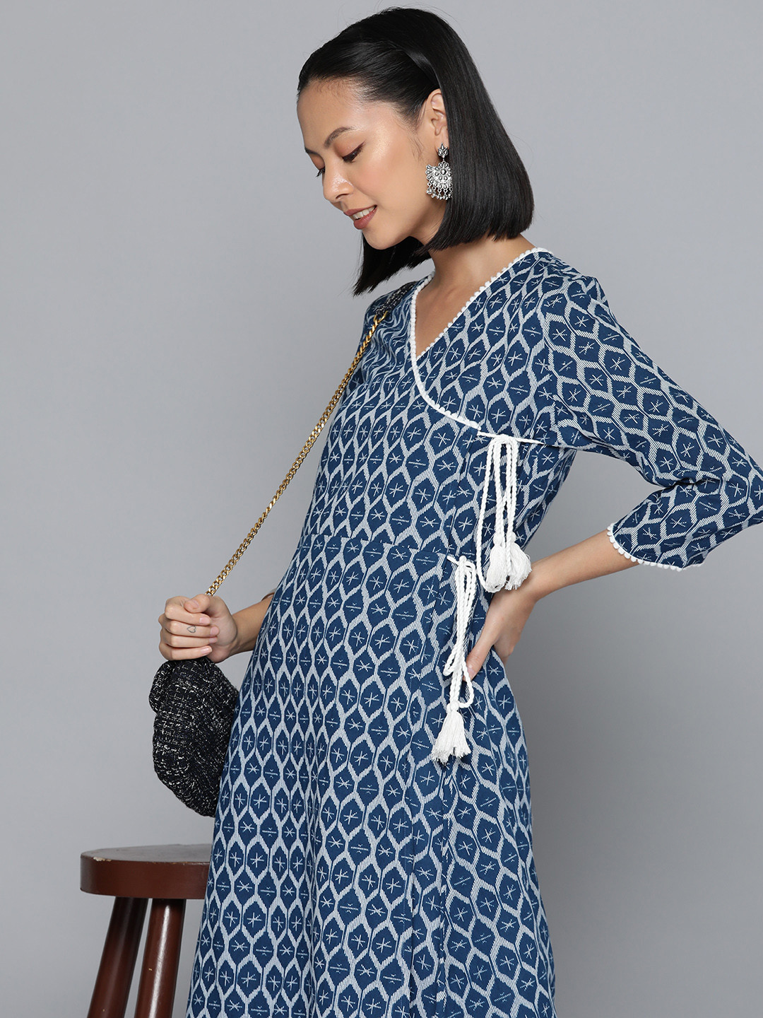 

HERE&NOW Women Quirky Printed Kurta, Blue