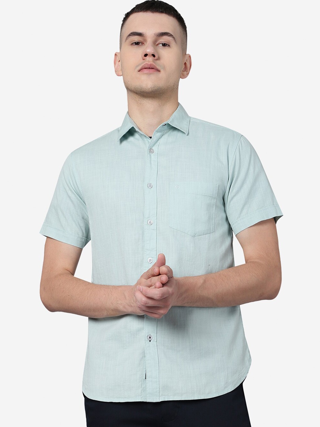 

Greenfibre Slim Fit Casual Pure Cotton Shirt, Blue
