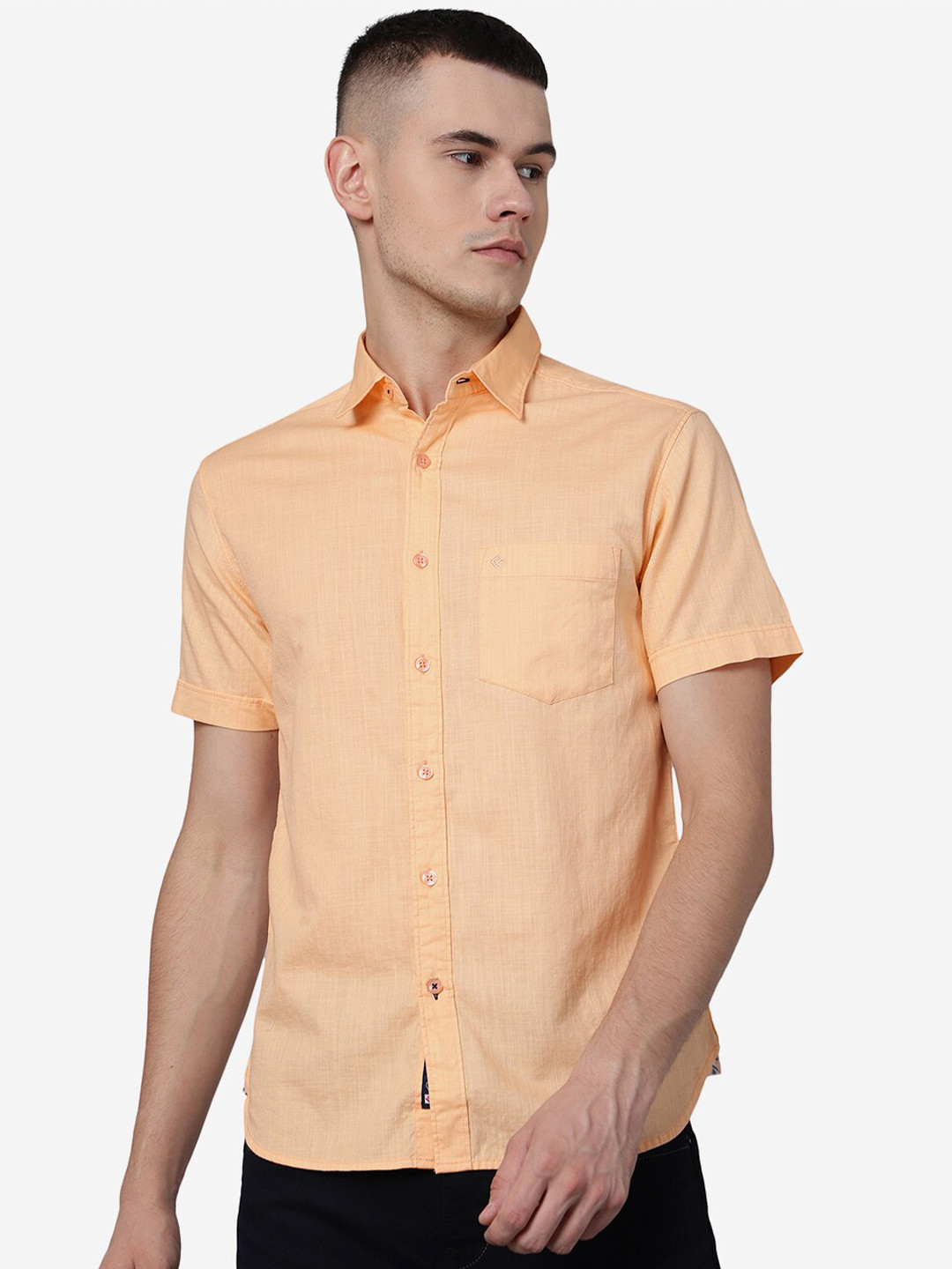 

Greenfibre Slim Fit Casual Pure Cotton Shirt, Peach