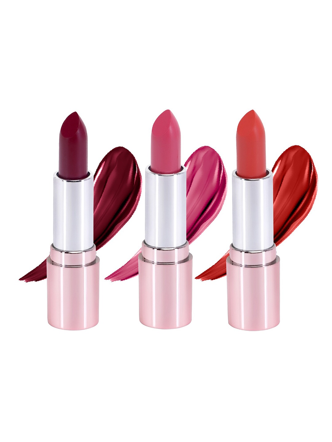 

Moraze Set Of 3 Moisturizing Matte Long Lasting Vitamin E Infused Lipsticks - 4.2g Each, Multi