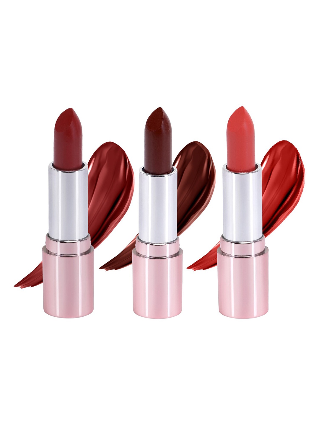 

Moraze Set Of 3 Moisturizing Matte Long Lasting Vitamin E Infused Lipsticks - 4.2g Each, Multi