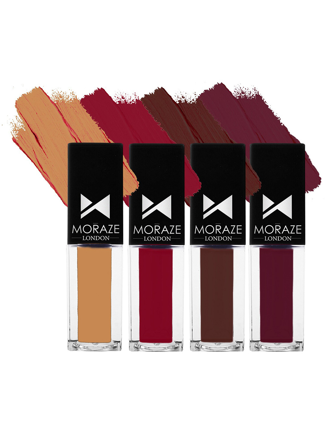 

Moraze Set Of 4 Mini Matte Transfer Proof & Waterproof Liquid Lipsticks - 3ml Each, Multi