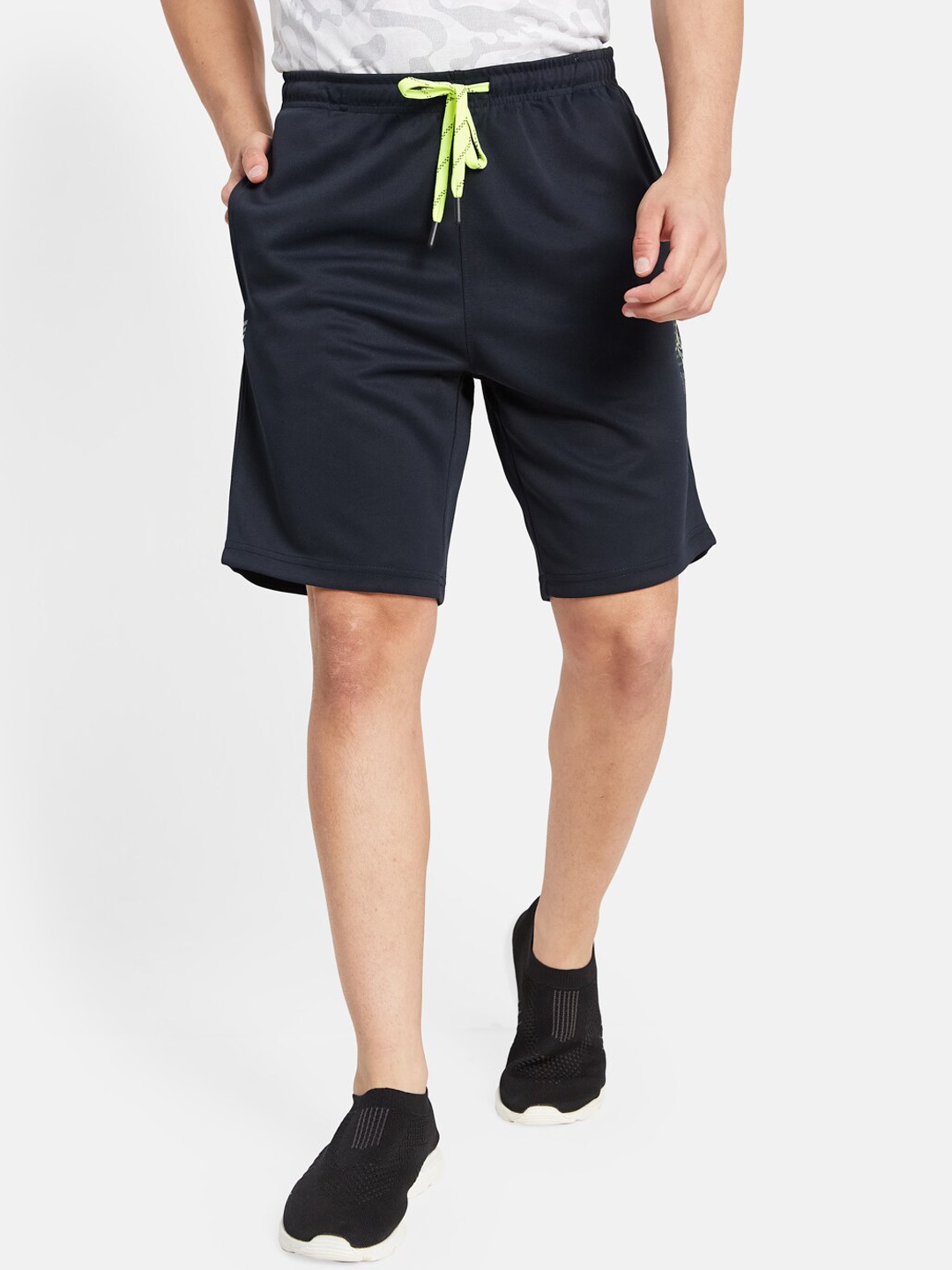 

Octave Men Mid Rise Cotton Sports Shorts, Navy blue