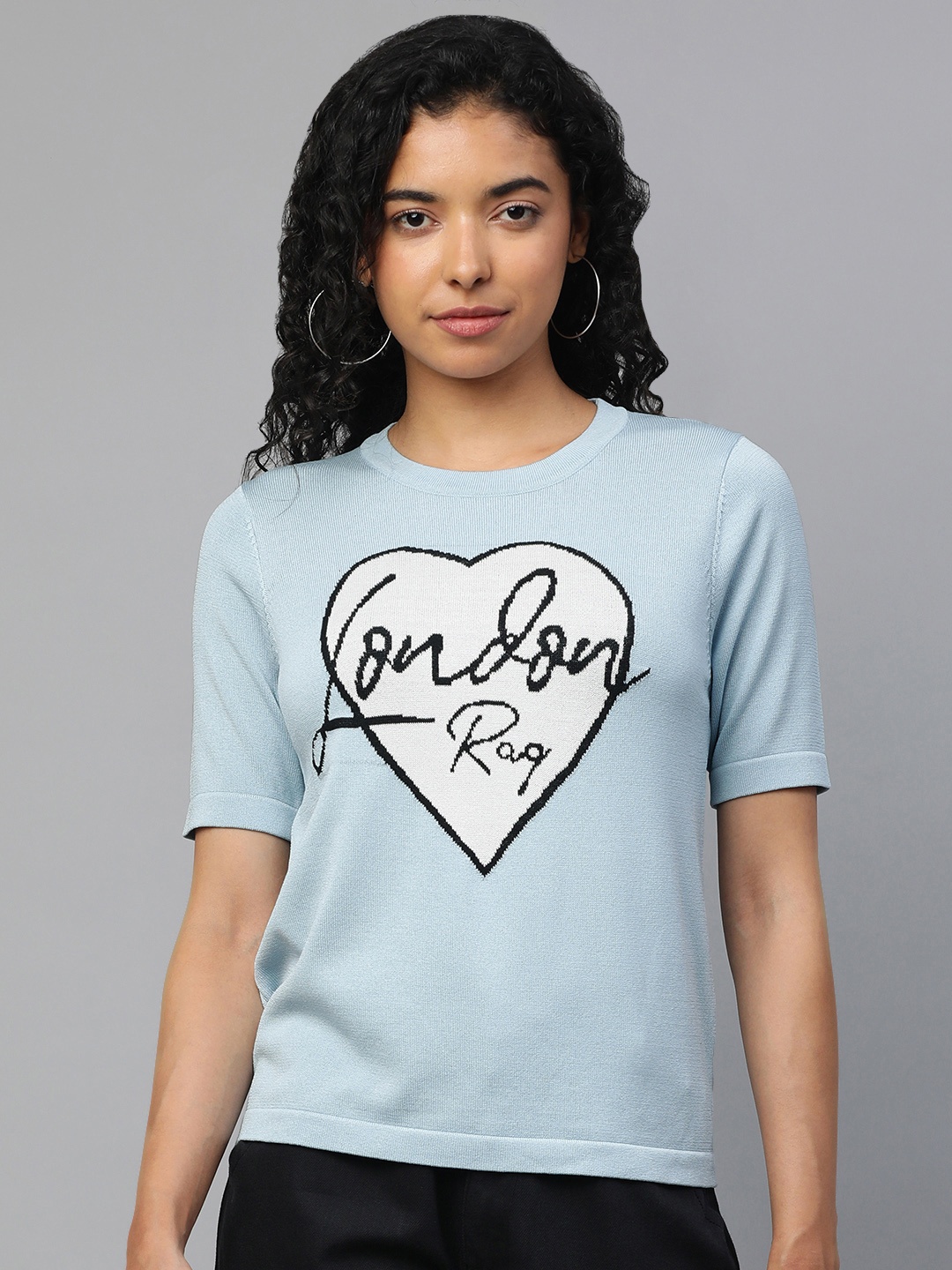 

London Rag Women Graphic Printed T-shirt, Blue