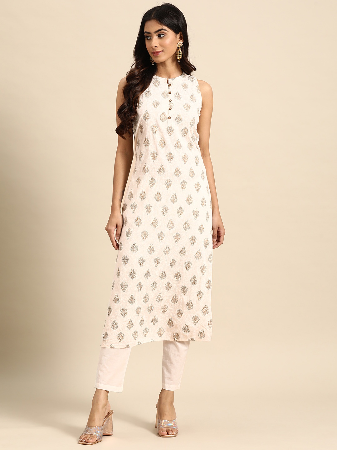 

all about you Ethnic Motifs Printed Kurta, White