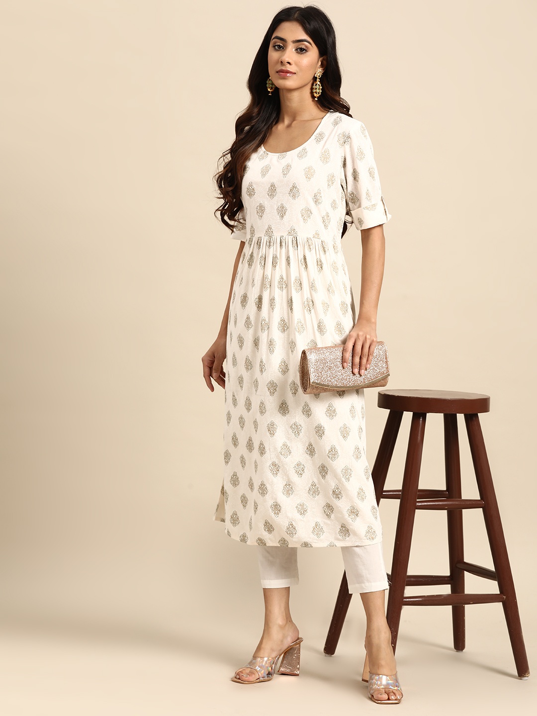 

all about you Ethnic Motifs Printed Kurta, White