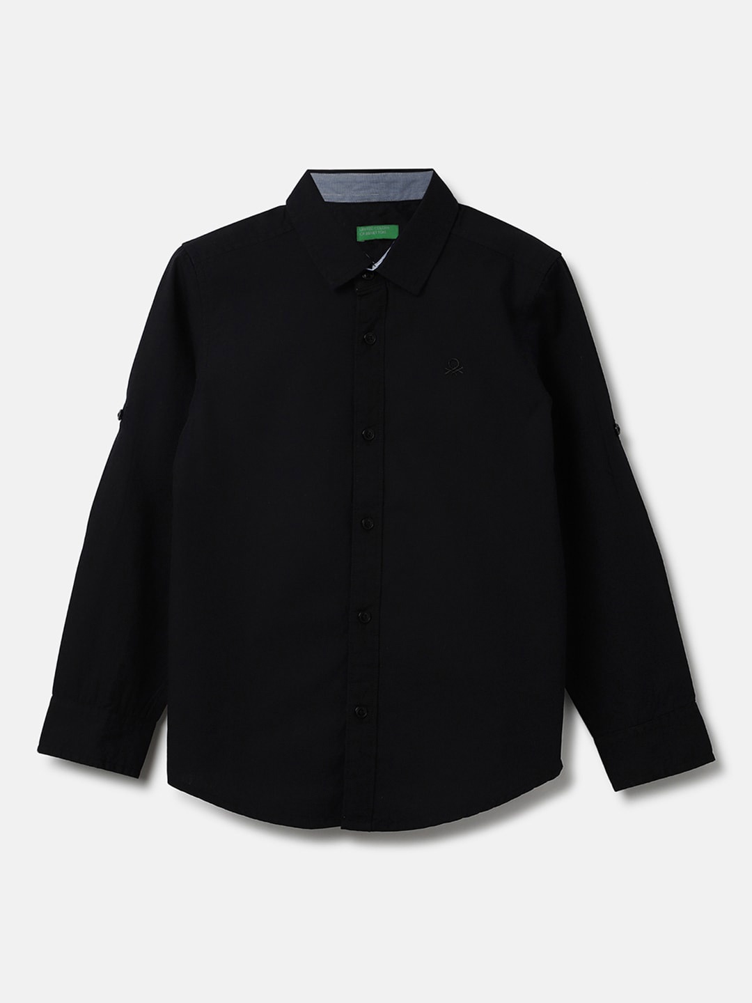 

United Colors of Benetton Boys Slim Fit Casual Cotton Shirt, Black