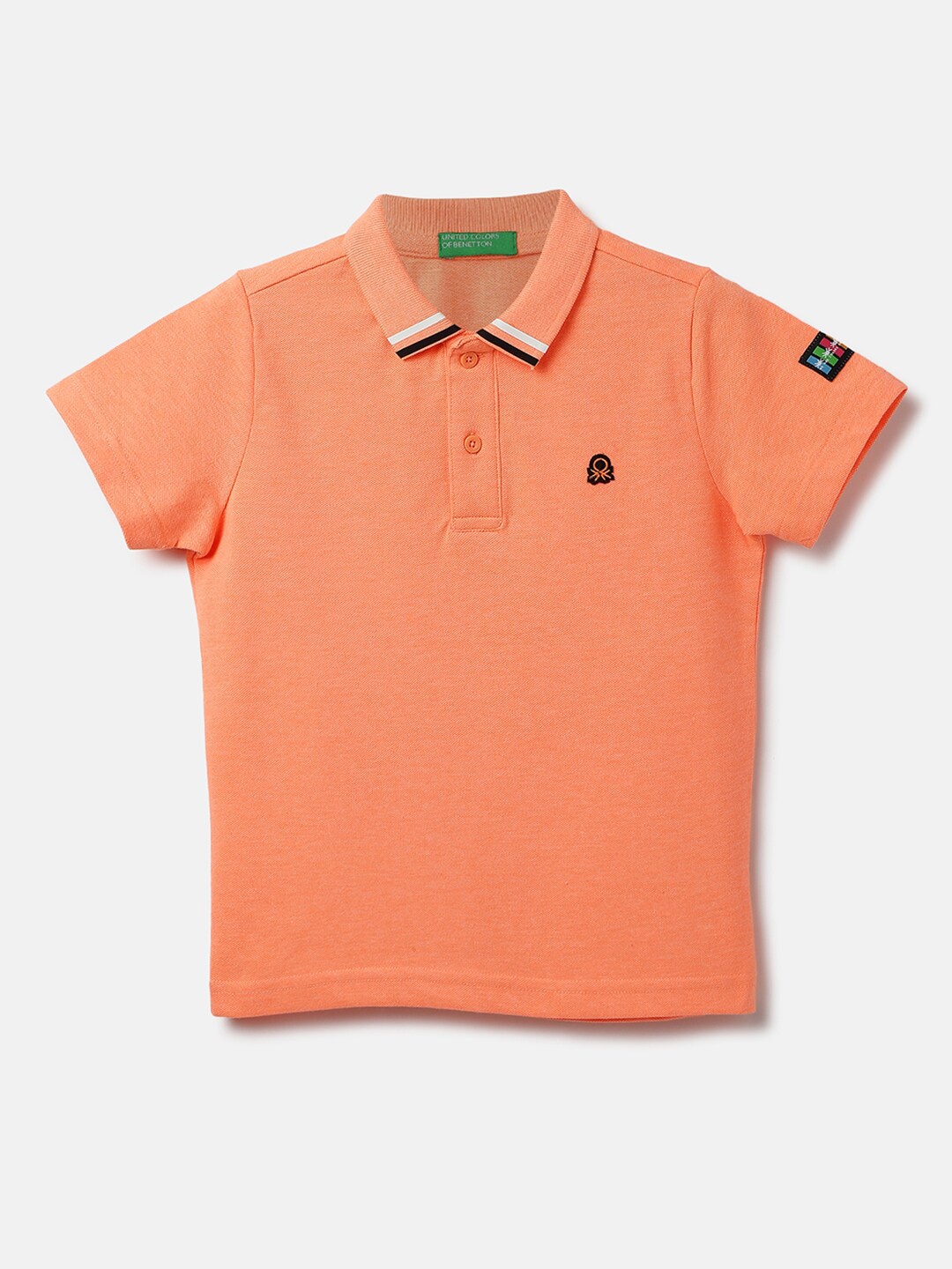 

United Colors of Benetton Boys Polo Collar T-shirt, Peach