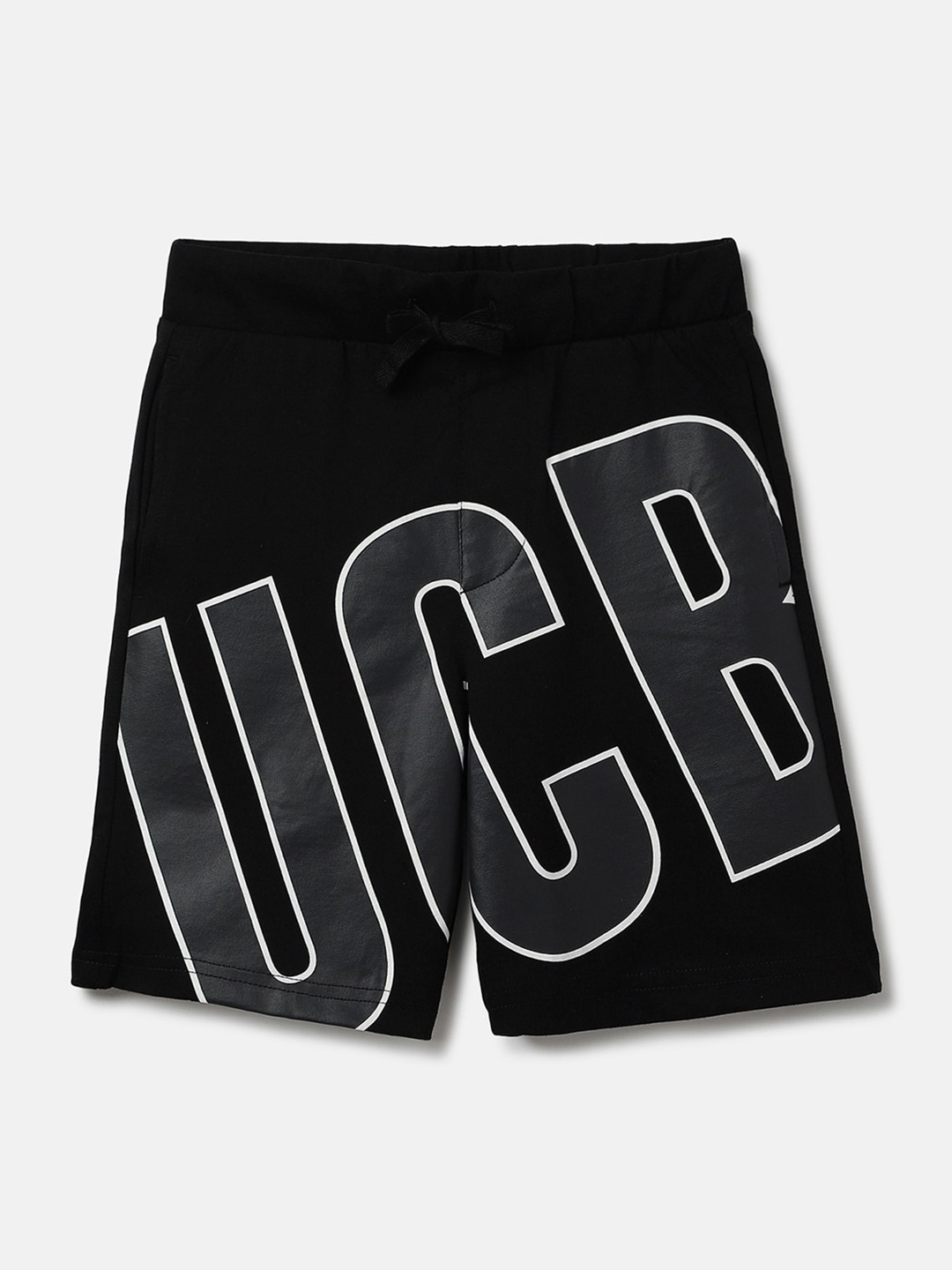 

United Colors of Benetton Boys Typography Printed Sports Shorts, Black