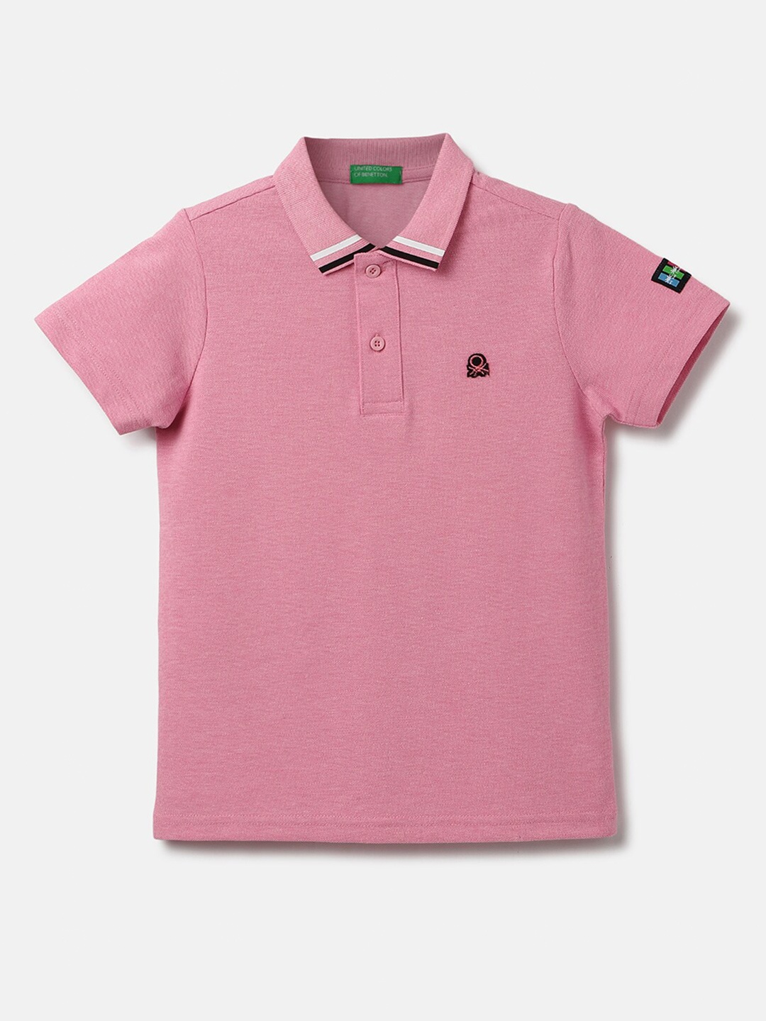 

United Colors of Benetton Boys Polo Collar T-shirt, Pink
