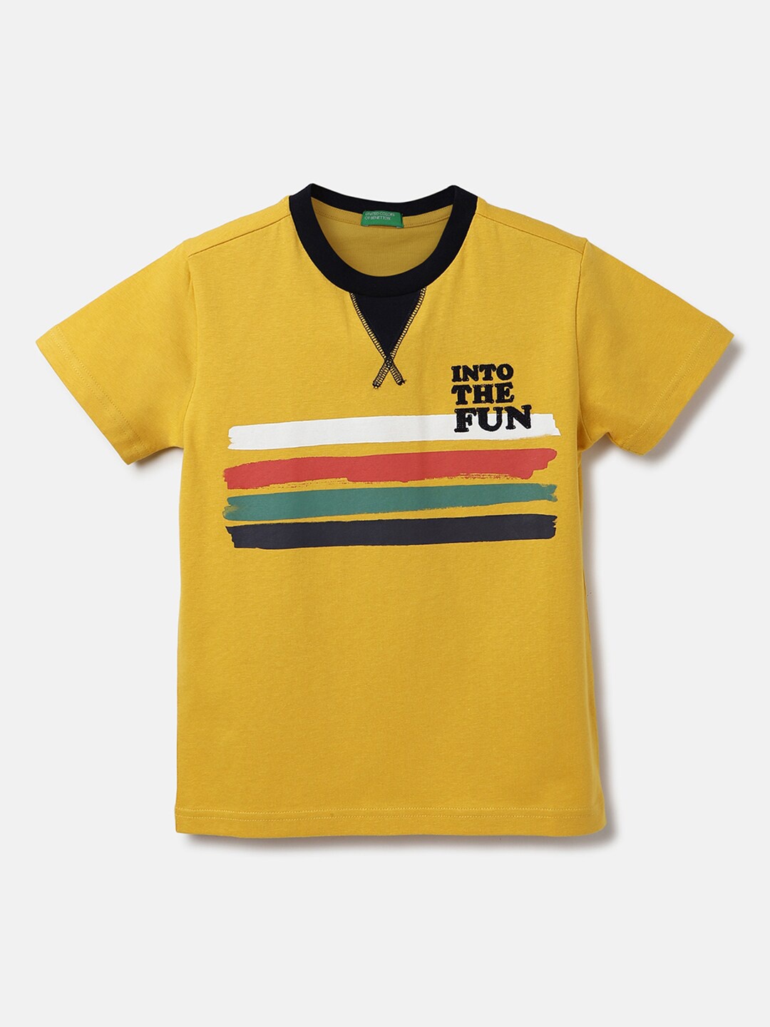 

United Colors of Benetton Boys Striped T-shirt, Mustard